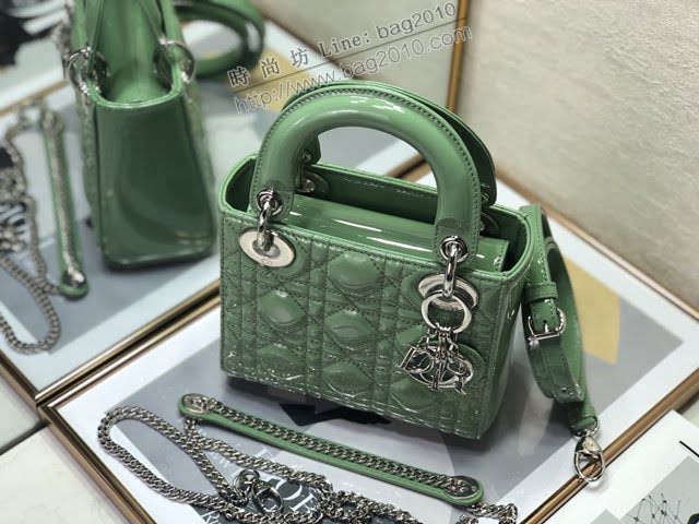 Dior女包 迪奧Lady Dior Mini經典3格漆皮戴妃包 Dior手提肩背斜挎包  dfk1782